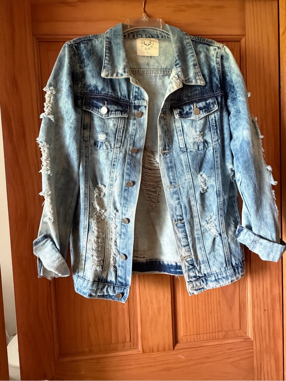 Fantastic Fawn Distressed Light Blue Denim Jacket